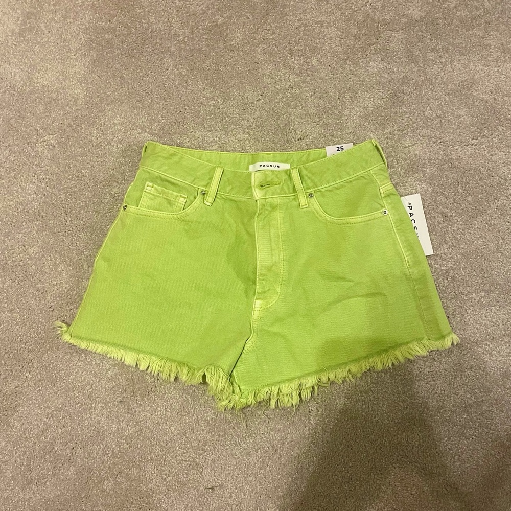 Pacsun High Rise Festival Shorts lime green